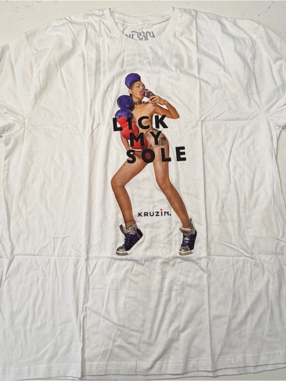 White Graphic 'Lick My Sole' Men's Tee